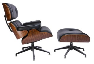 Produkt wycofany Fotel LOUNGE czarny / róża z podnóżkiem