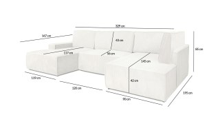 King Home Narożnik PILLOW C2 120 z funkcją spania - I grupa tkanin