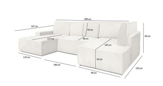 King Home Narożnik PILLOW C2 140 z funkcją spania - I grupa tkanin