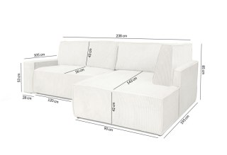 King Home Narożnik PILLOW L z funkcją spania - II grupa tkanin