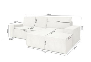 King Home Narożnik PILLOW M z funkcją spania - II grupa tkanin