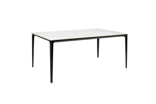 King Home Stół SLIM 140x80 biały, czarny - ceramiczny marmur, aluminium