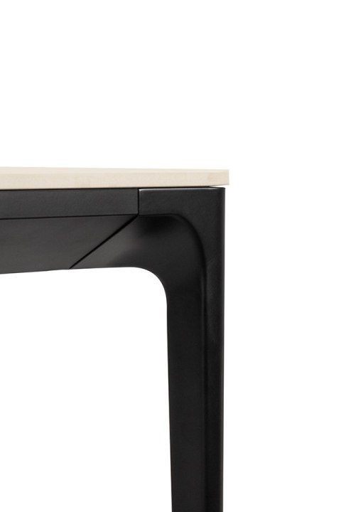 King Home Stół SLIM 140x80 biały, czarny - ceramiczny marmur, aluminium