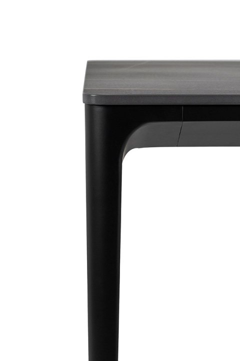 King Home Stół SLIM 140x80 czarny - ceramiczny marmur, aluminium