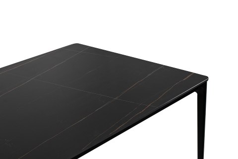 King Home Stół SLIM 140x80 czarny - ceramiczny marmur, aluminium
