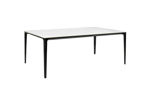King Home Stół SLIM 180x90 biały, czarny - ceramiczny marmur, aluminium