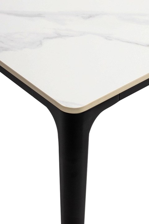 King Home Stół SLIM 180x90 biały, czarny - ceramiczny marmur, aluminium