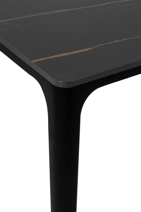 King Home Stół SLIM 180x90 czarny - ceramiczny marmur, aluminium