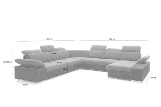 King Home Narożnik CONTINENTAL XXL z funkcją spania - II grupa tkanin