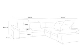 King Home Narożnik CONTINENTAL M z funkcją spania - II grupa tkanin