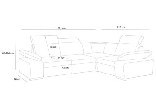 King Home Narożnik CONTINENTAL S z funkcją spania - II grupa tkanin