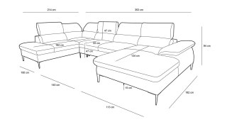 King Home Narożnik EDIE C2 z funkcją spania - I grupa tkanin