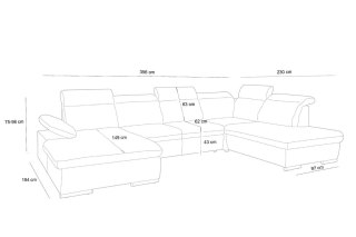 King Home Narożnik NONA L z funkcją spania - II grupa tkanin