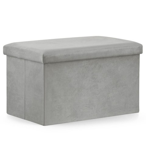 Pufa składana XL - 60x38x38cm aksamit szara x 4