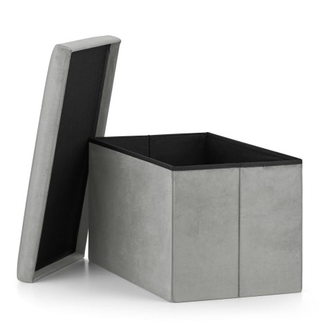 Pufa składana XL - 60x38x38cm aksamit szara x 4