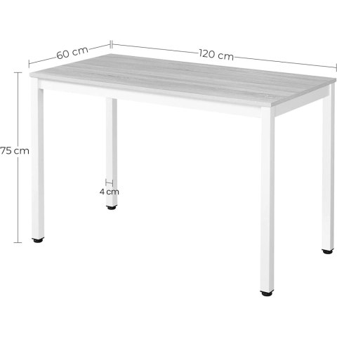 Stół TESSA 120cm x 60cm - rustykalny / czarne nogi