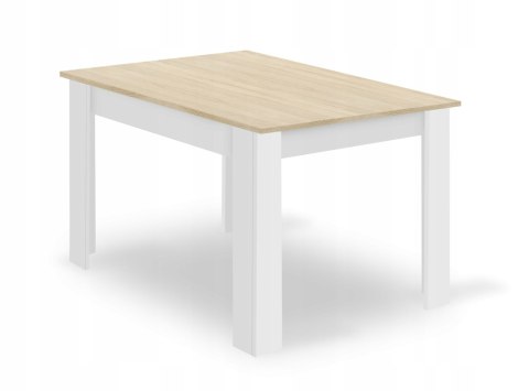 Zestaw stół prostokątny 120x80cm dąb sonoma + 4 krzesła MARK białe