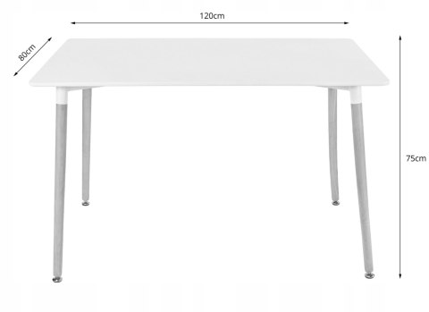 Zestaw stół prostokątny ADRIA 120x80cm czarny + 4 krzesła MARK czarne