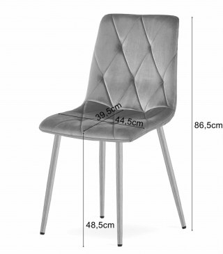 Zestaw stół NP 120x80cm Dąb Sonoma + 4 krzesła LIBRA szare