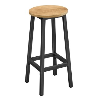 Taboret barowy - dąb / nogi czarne
