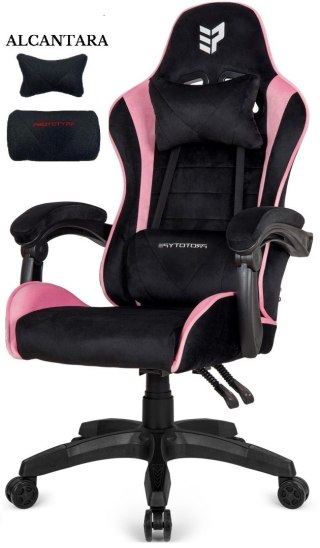 Fotel obrotowy gamingowy ENZO XL BLACK PINK ALCANTARA