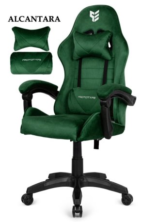 Fotel obrotowy gamingowy ENZO XL DARK GREEN ALCANTARA