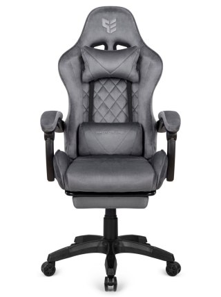 Fotel obrotowy gamingowy XL POKER PRO GREY ALCANTARA