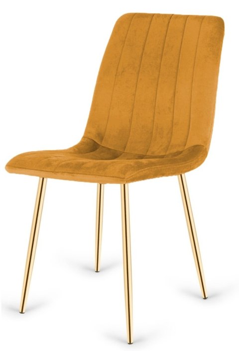 Krzesła tapicerowane AURORA VELVET GOLD zestaw 4 sztuk kolory do wyboru