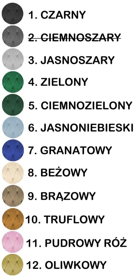 Krzesła tapicerowane BORGO VELVET SMOKE zestaw 4 sztuk kolory do wyboru