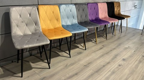 Krzesła tapicerowane BORGO VELVET SMOKE zestaw 4 sztuk kolory do wyboru