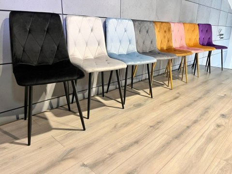 Krzesła tapicerowane BORGO VELVET SMOKE zestaw 4 sztuk kolory do wyboru