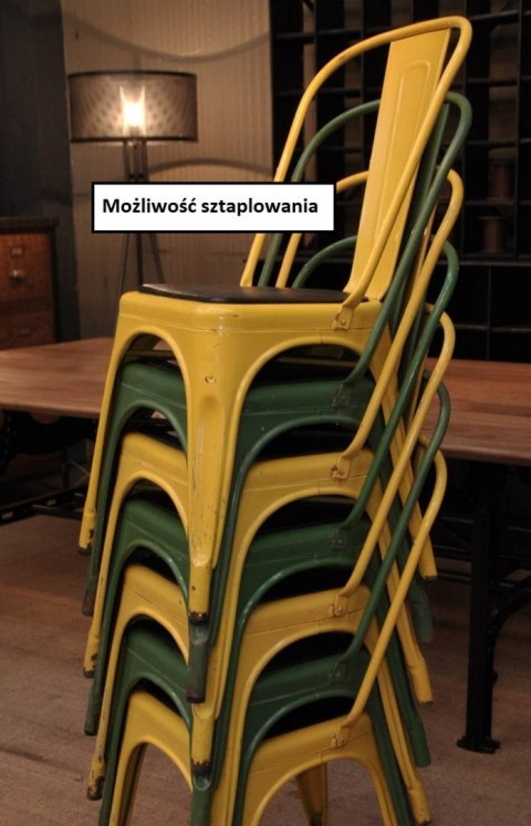 Krzesło metalowe loft CORSICA GRAPHITE WOOD