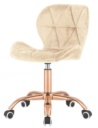 Krzesło obrotowe VASTO OFFICE VELVET BEIGE ROSE GOLD