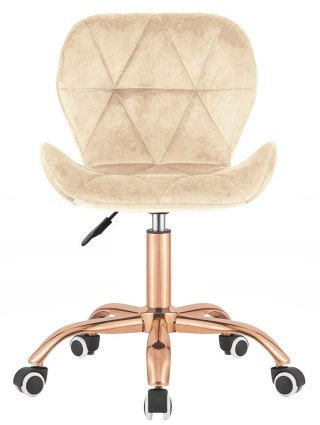 Krzesło obrotowe VASTO OFFICE VELVET BEIGE ROSE GOLD