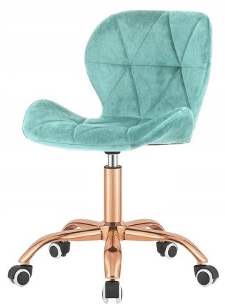 Krzesło obrotowe VASTO OFFICE VELVET MINT ROSE GOLD
