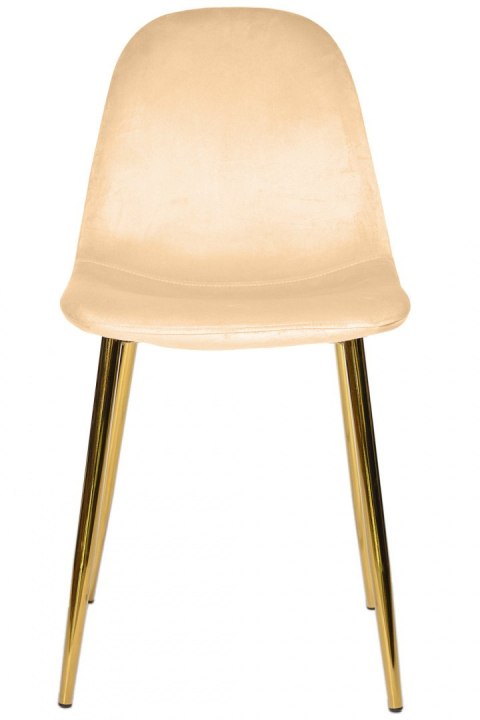 Krzesło tapicerowane GIULIA IVORY VELVET GOLD OUTLET