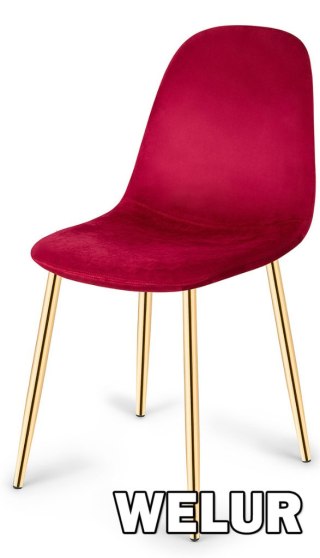 Krzesło tapicerowane GIULIA VELVET BURGUNDY GOLD II GATUNEK
