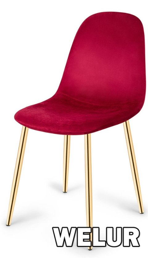 Krzesło tapicerowane GIULIA VELVET BURGUNDY GOLD II GATUNEK