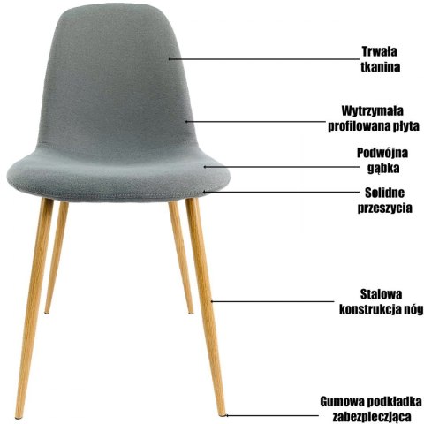 Krzesło tapicerowane GIULIA VELVET GREY GOLD II GATUNEK
