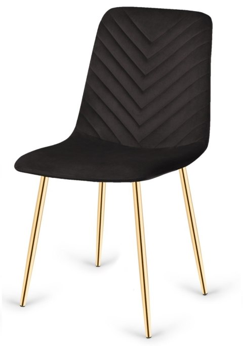 Krzesło tapicerowane TRIO VELVET BLACK GOLD