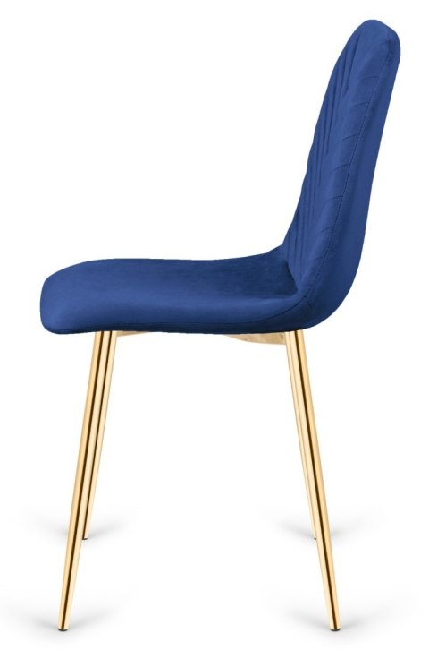 Krzesło tapicerowane TRIO VELVET BLUE GOLD