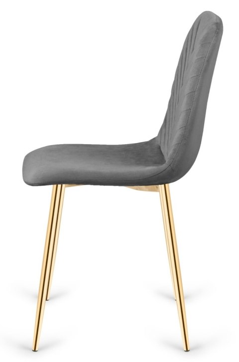 Krzesło tapicerowane TRIO VELVET DARK GREY GOLD