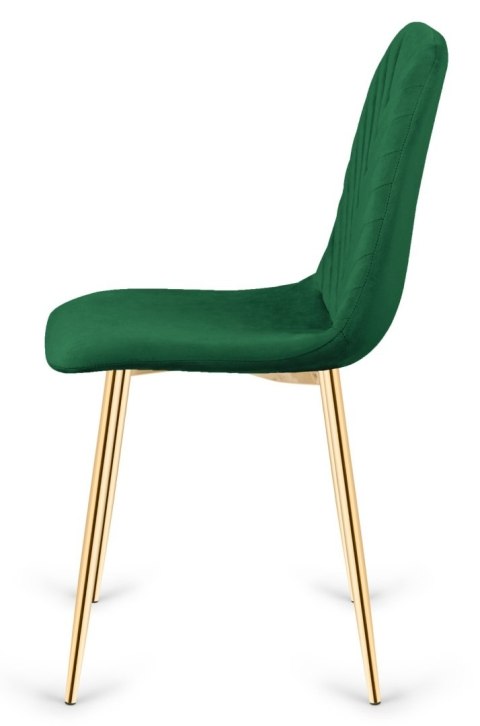 Krzesło tapicerowane TRIO VELVET GREEN GOLD