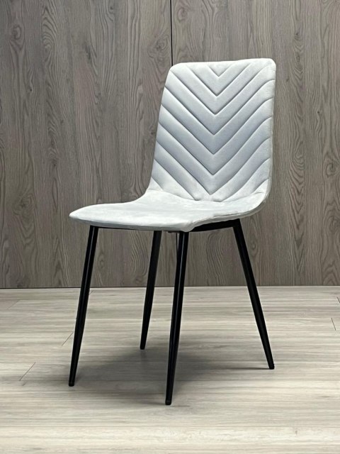 Krzesło tapicerowane TRIO VELVET LIGHT GREY