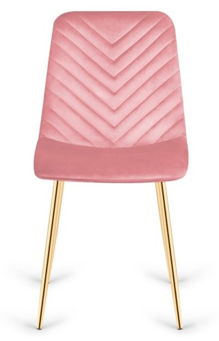 Krzesło tapicerowane TRIO VELVET PINK GOLD