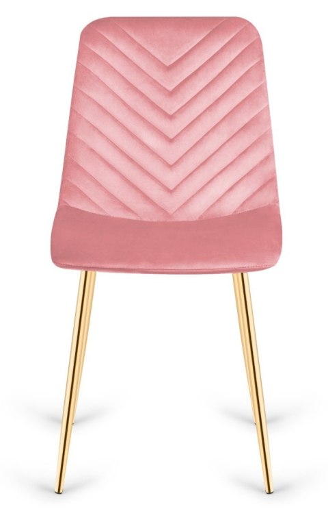 Krzesło tapicerowane TRIO VELVET PINK GOLD