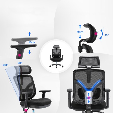 Fotel ergonomiczny ANGEL biurowy obrotowy jOkasta Szara