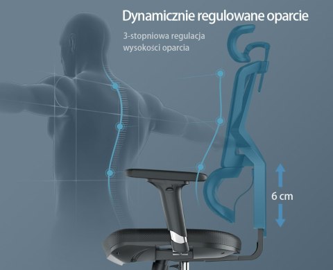 Fotel ergonomiczny ANGEL biurowy obrotowy Dakota 2.0 Grafitowy