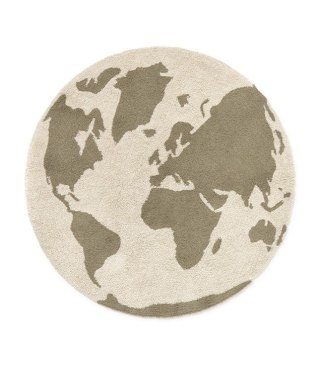 Dywan Bawełniany RugCycled Mapa Świata, Ø 120 cm, Lorena Canals