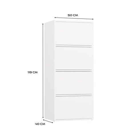 Komoda ALMA BIAŁA Szafka 4 Drzwi 4 Półki